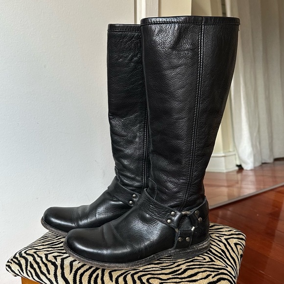 Vintage FRYE Women’s Phillip 3476850 Harness Tall Black...